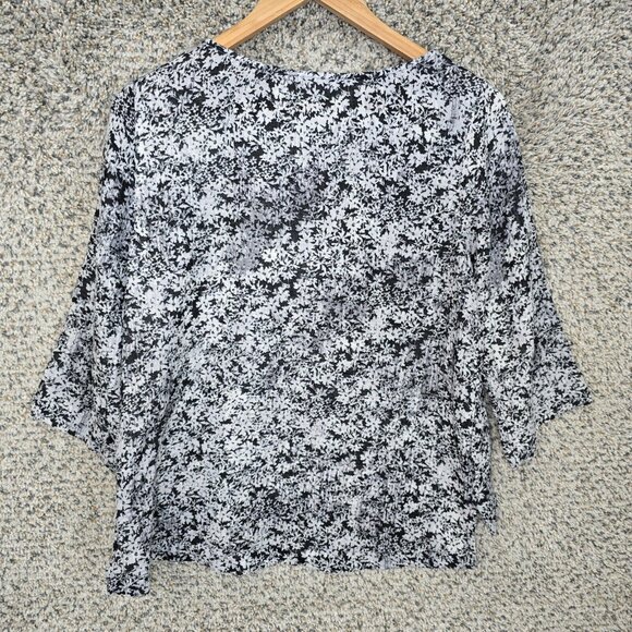 J Jill Pure Jill Top Womens SP Petite Small Black Scoop Neck Blouse Casual - Picture 7 of 7